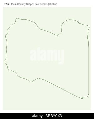 Libya plain country map. Low Details. Outline style. Shape of Libya. Vector illustration. Stock Vector