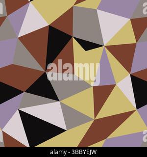 Vector science background. Medium triangles size. Repeatable pattern. Vibrant vector tiles. Muted Earth Tone Palette. Seamless vector illustration. Stock Vector