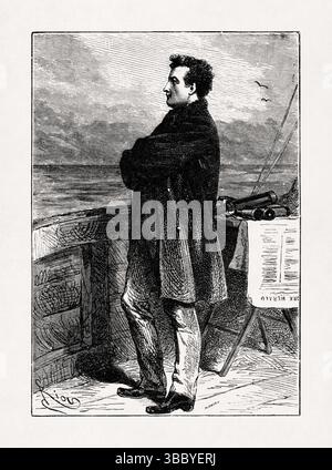 Illustration by Édouard Riou depicting Professor Lidenbrock and Axel ...