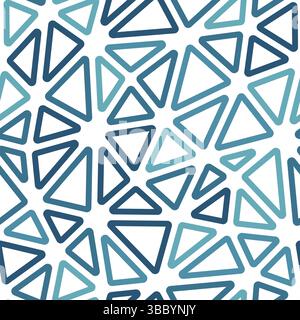 Abstract template background. Large triangles size. Monotone style. Rounded triangles outlined. Repeatable pattern. Ocean Horizon. Stock Vector