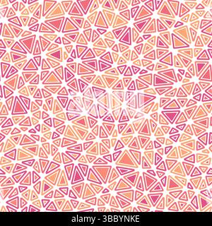 Pattern of triangle shapes. Rounded solid shapes in frames. Compact triangles size. Multicolored style. Repeatable pattern. Amazing vector tiles. Stock Vector