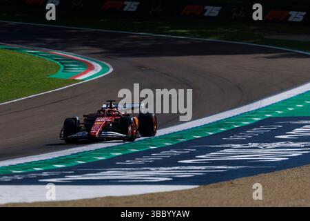17th May 2025; Autodromo Enzo e Dino Ferrari, Imola, Italy; FIA Formula 1 Emilia Romagna Grand Prix 2025; Qualifying Day; Number 16 Scuderia Ferrari driver Charles Leclerc during qualifying at the Emilia Romagna Formula 1 Stock Photo