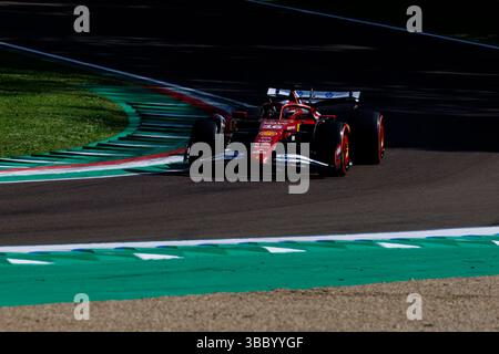 17th May 2025; Autodromo Enzo e Dino Ferrari, Imola, Italy; FIA Formula 1 Emilia Romagna Grand Prix 2025; Qualifying Day; Number 16 Scuderia Ferrari driver Charles Leclerc during qualifying at the Emilia Romagna Formula 1 Stock Photo