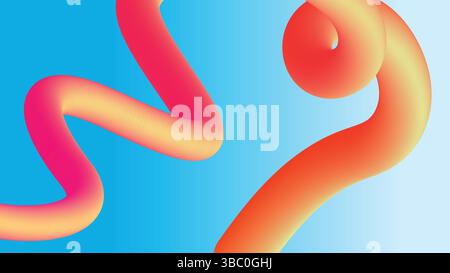 Bright 3D Swirl on Blue Gradient Background Stock Vector