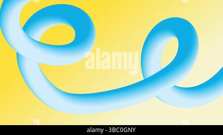 Abstract Blue Curl with Yellow Gradient Background Stock Vector