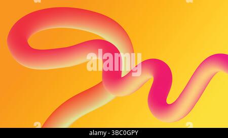 Pink Tube Gradient Design on Orange Background Stock Vector