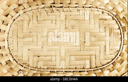 rural background with the wiker basket Stock Photo