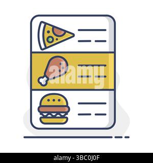 Online food menu vector isolated icon. Delivery sign. Graph symbol for cooking web site and apps design, logo, app, UI Stock Vector