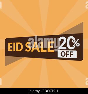 Eid sale upto 30% off logo vector icon. Eid sale logo vector illustration. Stock Vector