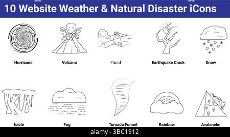 10 website Weather & Natural Disaster Wildlife icons set Stock Vector