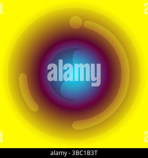 Abstract Glowing Orb Background with Purple, Blue, and Yellow Gradients Stock Vector