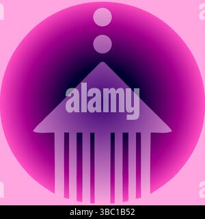 Abstract Pink and Purple Geometric Shape Stock Vector