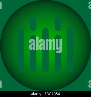 Abstract Green Sphere with Vertical Lines Stock Vector