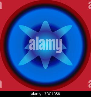 Abstract Blue Starburst on Dark Blue Background Stock Vector