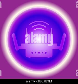 Glowing WiFi Router Wallpaper | Internet Connection Background Stock Vector