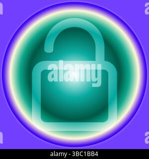 Unlocked Padlock Glow Wallpaper | Cyber Security Background Stock Vector