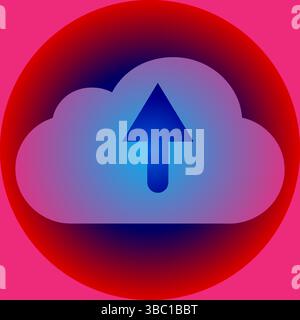 Glowing Cloud Upload Icon Wallpaper | Tech Background Graphic Stock Vector