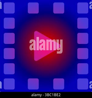 Film Strip Play Button Wallpaper | Retro Cinema Background Stock Vector
