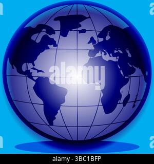 Globe Earth Icon – Abstract Travel and Global Connection Wallpaper Design Stock Vector