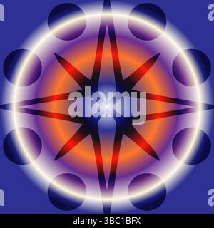 Abstract Starburst with Dark Center and Glowing Edges Stock Vector
