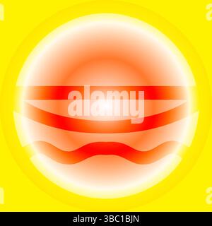 Abstract Glowing Orb with Horizontal Bands Stock Vector