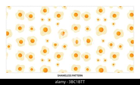 Cheerful Fried Egg Seamless Pattern for Breakfast and Food Lover Designs Stock Vector