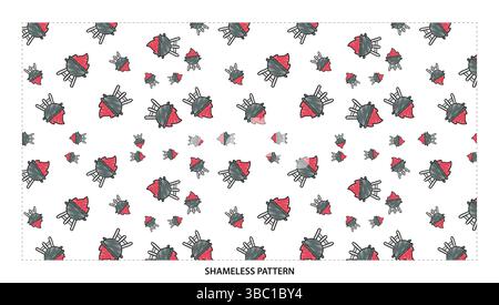 Cute Cartoon Gonk with Red Hat Seamless Pattern for Whimsical Designs Stock Vector