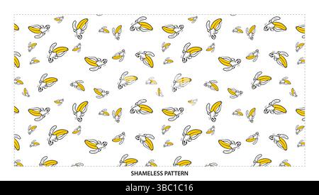 Cheerful Yellow Banana Peel Seamless Pattern for Tropical Fruit Designs Stock Vector