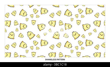 Cute Sad Yellow Baby Chick Seamless Pattern for Gentle and Tender Designs Stock Vector