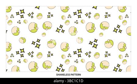 Cute Sleeping Moon and Sparkle Seamless Pattern for Dreamy Night Designs Stock Vector