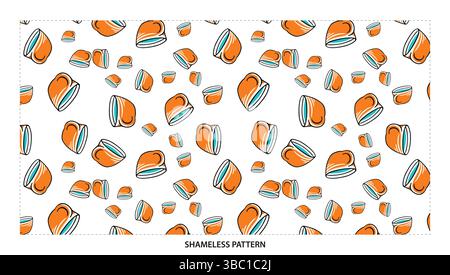 Cute Cartoon Peanut Butter Cup Seamless Pattern for Sweet Treat Designs Stock Vector