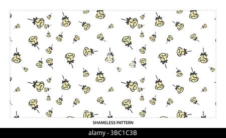 Cute Yellow Lollipop Candy with Bow Seamless Pattern for Sweet Designs Stock Vector