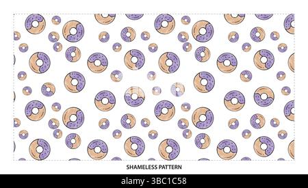 Cute Pastel Donut with Sprinkles Seamless Pattern for Sweet Treat Designs Stock Vector