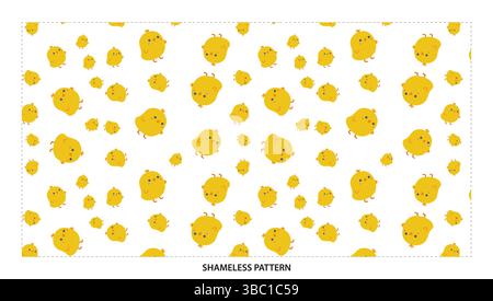 Cute Yellow Baby Chick Seamless Pattern for Easter and Spring Designs Stock Vector