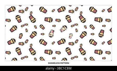 Delicious Chocolate Hazelnut Spread Jar Seamless Pattern for Sweet Food Designs Stock Vector