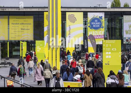Ten trade fairs under one roof. At the spring fairs in the everything revolves around the topics of nutrition, environmentally friendly mobility, biod Stock Photo