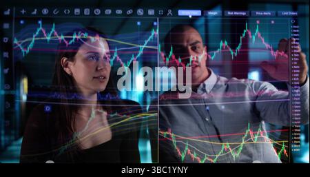 Day Trading Stocks On Tablet, Female Broker Analyzes Market Trends. Stock Photo