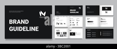 Professional Brand guidelines template and corporate identity template Stock Vector