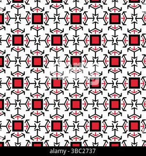 Abstract Seamless Arrows Geometric pattern. Colorful square shape geometrical editable pattern Design for fashion, fabric, textiles print, wallpaper. Stock Vector