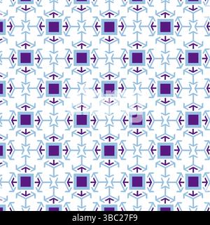 Abstract Seamless Arrows Geometric pattern. Colorful square shape geometrical editable pattern Design for fashion, fabric, textiles print, wallpaper. Stock Vector