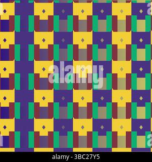 Abstract Seamless Geometric pattern. Optical illusionary background.   Mix geometrical shapes wallpaper. Design for fashion, textiles print, pottery Stock Vector