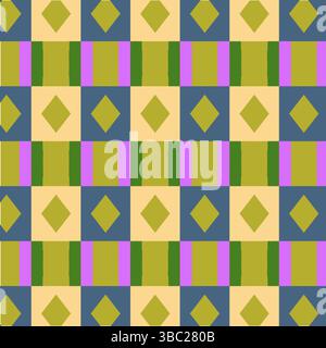Abstract Seamless Geometric pattern. Colorful geometrical pattern of diamonds shapes. Triangular pattern. Design for fashion, fabric, textile, floor. Stock Vector