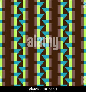 Abstract Seamless Geometric pattern. Colorful geometrical art of shapes. stripes pattern vector design for fashion, fabric, textiles print, background Stock Vector