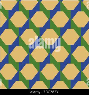 3d Abstract Seamless colorful hexagon pattern Vector. Geometric ethnic oriental hexagonal art pattern. Design for background, wallpaper, flooring. Stock Vector