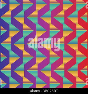 Abstract Seamless Geometric pattern. Colorful geometrical pattern of shapes. zig zig pattern vector. Design for fashion, fabric, textile, wallpaper. Stock Vector