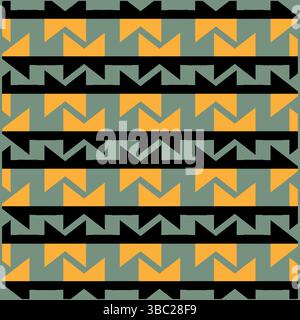 Abstract Seamless Geometric pattern. Colorful geometrical art of shapes. stripes pattern vector design for fashion, fabric, textiles print, background Stock Vector