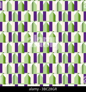 Abstract Seamless Geometric pattern Colorful box stripe wallpaper. rectangular tile pattern vector art. Design for flooring, fashion, fabric, textiles Stock Vector