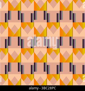 Abstract Seamless Geometric wallpaper. Colorful geometrical pattern of diamonds shapes. Triangular pattern. Design for fashion, fabric, textile prints Stock Vector