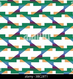 Abstract Seamless Geometric pattern. Colorful geometrical art of shapes. stripes pattern vector design for fashion, fabric, textiles print, background Stock Vector