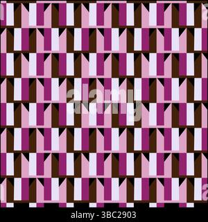 3d Abstract Seamless Geometric pattern Colorful box stripe wallpaper. rectangular tile pattern vector. Design for flooring, fashion, fabric, textiles. Stock Vector